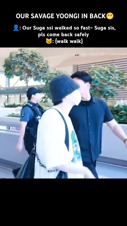 Our savage Suga in back😎 safe flight Yoongi ✈️ #bts #suga #airport #trending #shorts