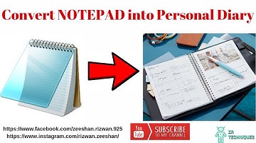 How to make a Personal Diary using Notepad [ZR Techniques] |Just Click|
