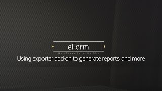 exporter for eForm - Quick Start Guide