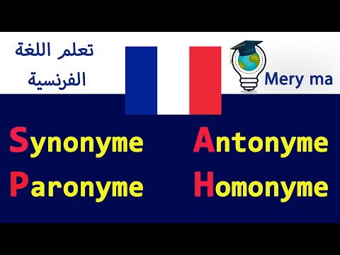 Synonyme, Antonyme, Paronyme  et Homonyme