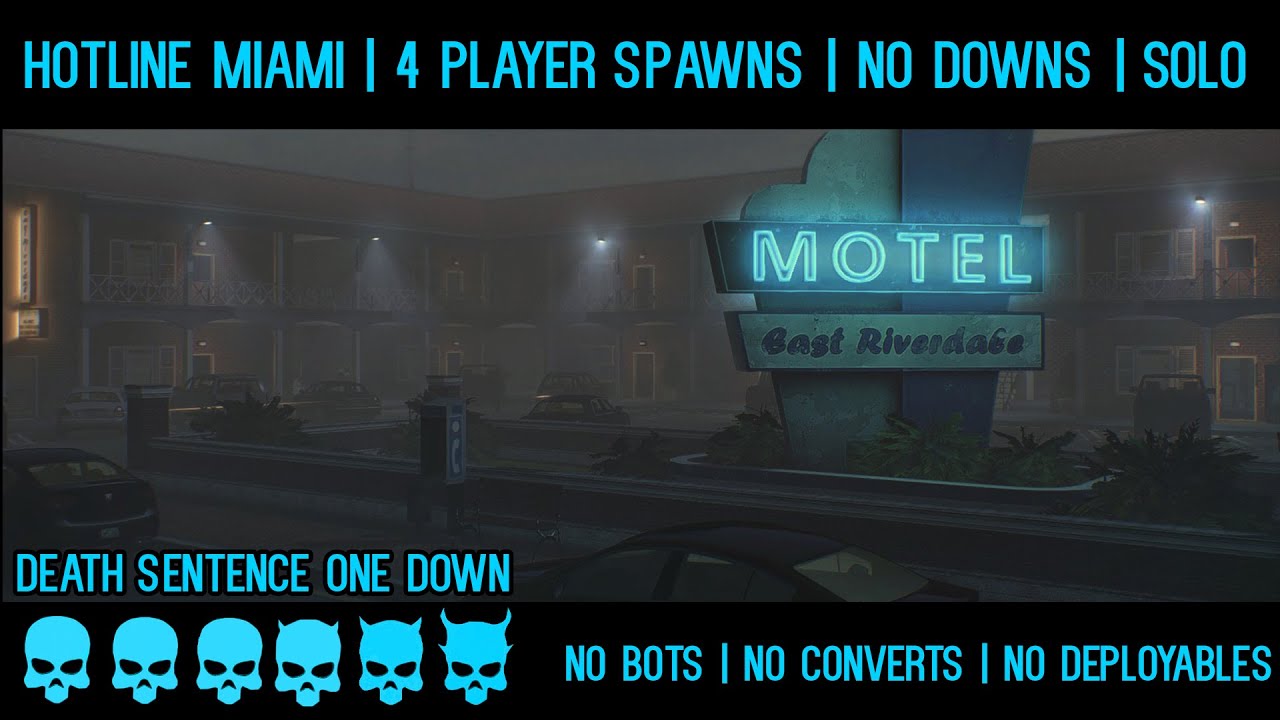 Payday 2 Hotline Miami Death Sentence OD Solo 4 player spawns, No (Downs, bots, deployables, jokers)