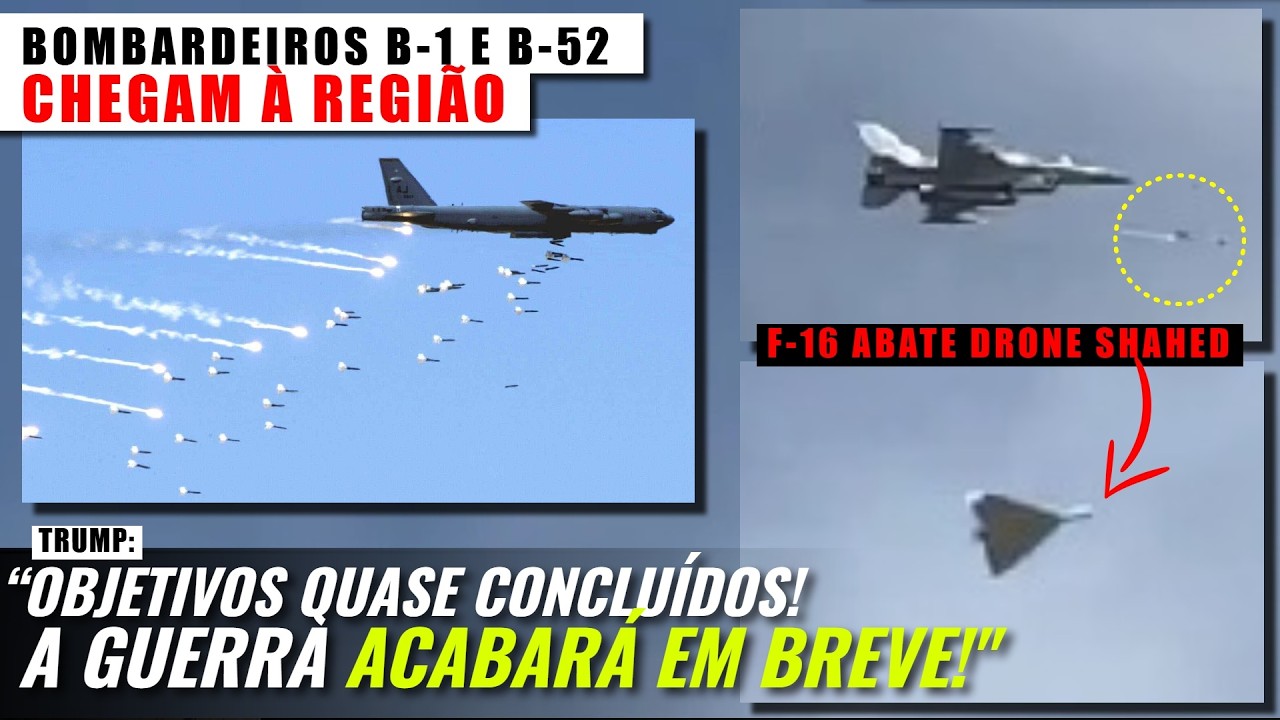 Vídeo: F-16 abate drone /B-1 e B-52 chegam ao UK /Trump: 