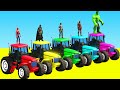 SPIDERMAN and TRACTORS Colors with Hulk and Superheroes Ramp Parkour GTA 5