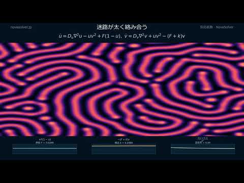 【物理ASMR】模様が生まれ続ける6分｜反応拡散・チューリングパターン（作業用・睡眠用）