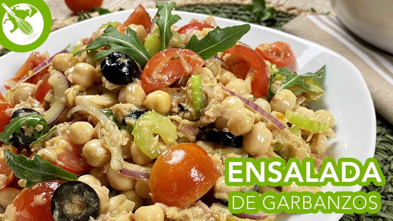 Ensalada de GARBANZOS de bote con VERDURAS 🍅🧅 YouTube