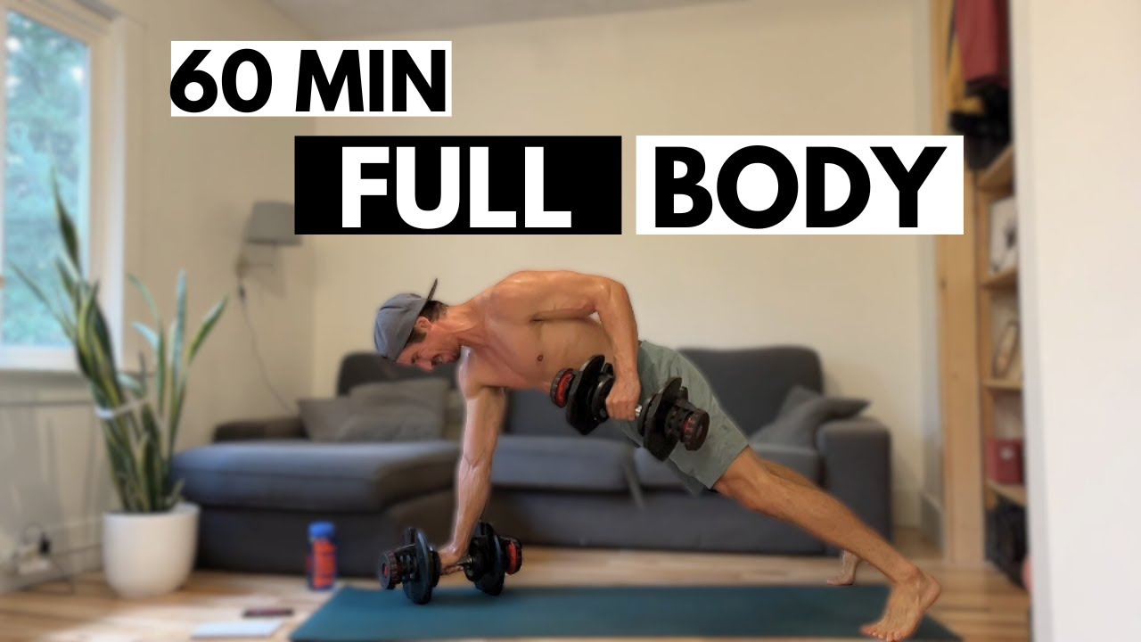 60 Min Full Body Workout At Home With Dumbbells | Strength And HIIT ...