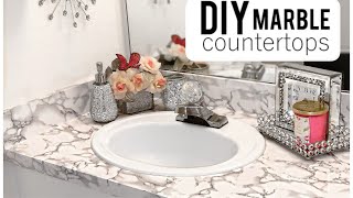HOW TO: MARBLE GLAM COUNTERTOP !