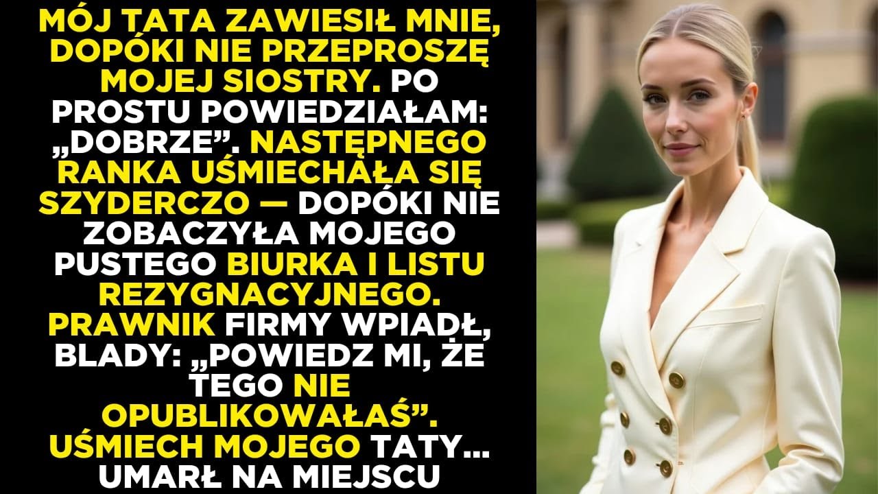 Ojciec zawiesił mnie, dopóki nie przeproszę siostry. Odpowiedziałem: „Dobra”. Następnego dnia…