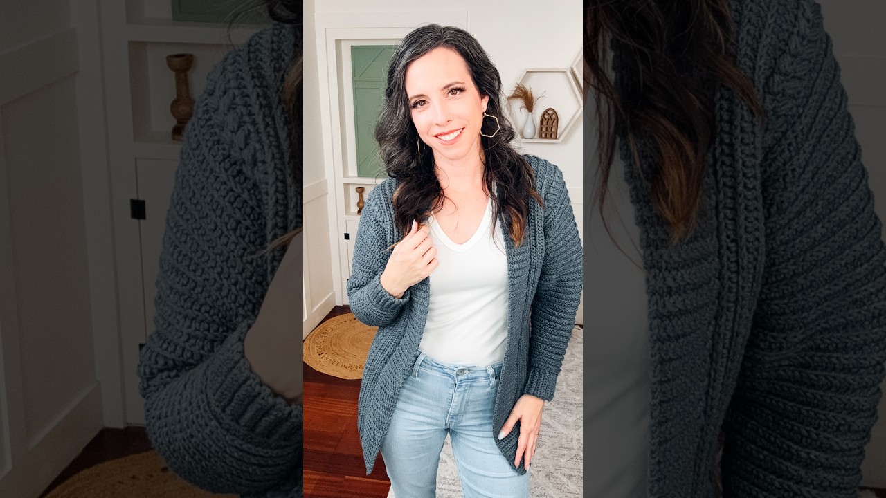 A whole cardigan with two seams