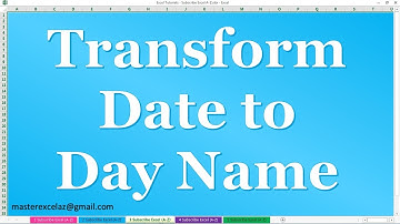 How to Transform Date to Day Name in Power Query Editor MS Excel 2016