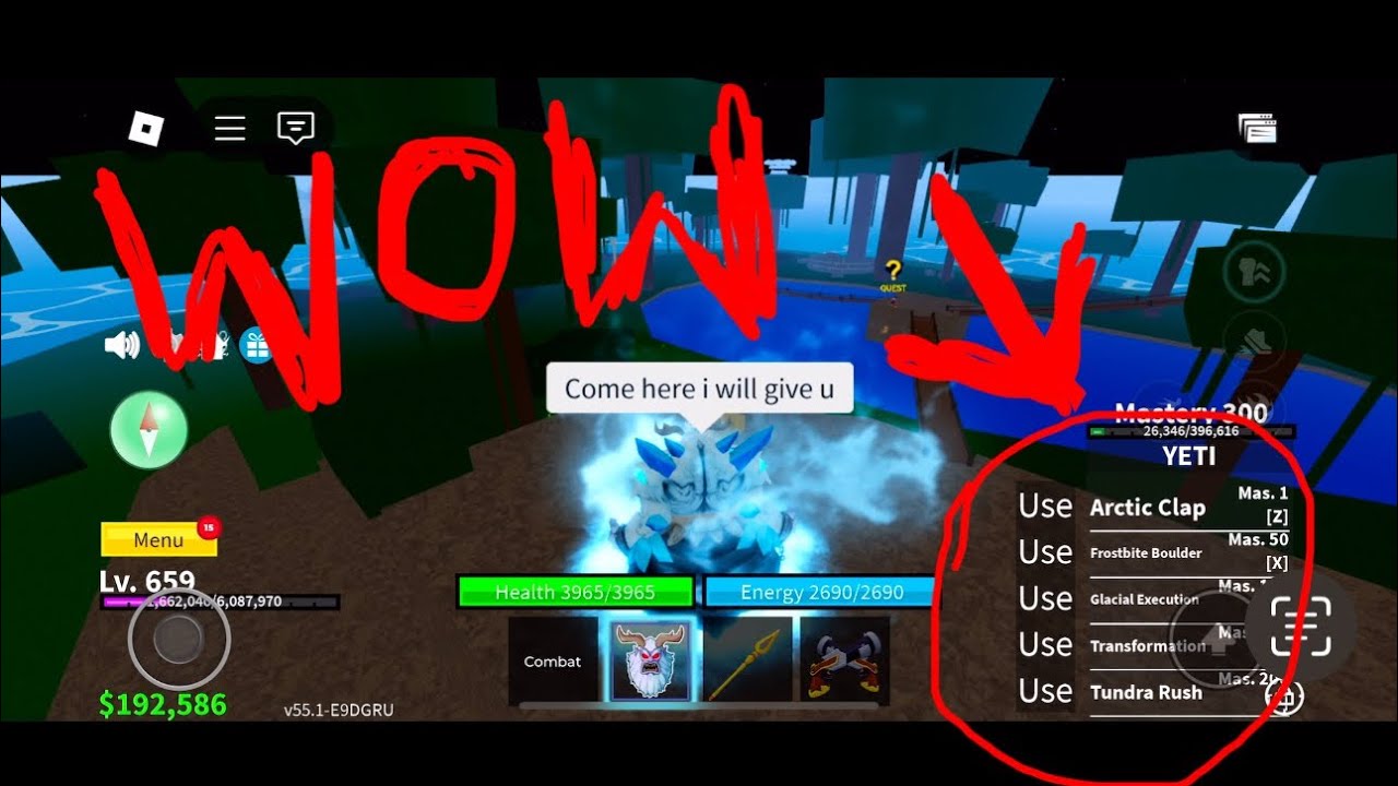 🤯😮😎Yeti Transformed in Blox fruit Game. Its so Strong fight - YouTube