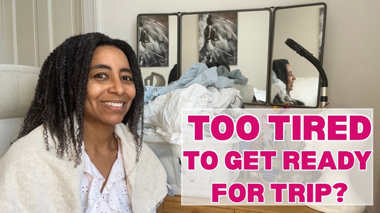 Low Energy GRWM Before Travel | Hair, Pink Toes & Laundry