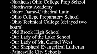 Northeast Ohio school closings and delays: Jan. 31, 2017