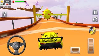 Mega Ramp Car Stunts Crazy Car Mega Lite - New Yellow Paint Unlocked - Levels 21 to 22 Android Game screenshot 3