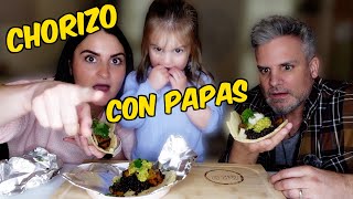 Brits Try | TACOS DE CHORIZO CON PAPAS for the first time