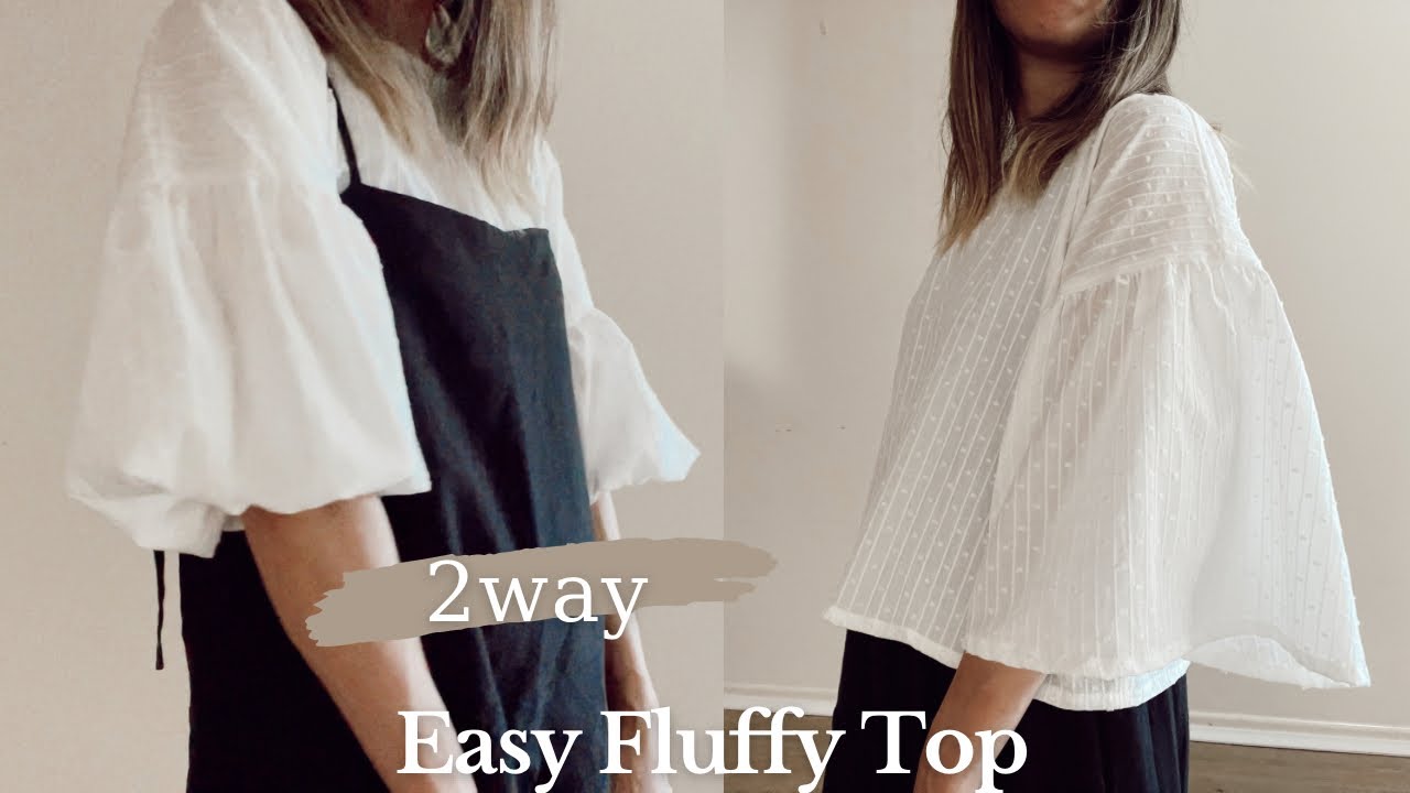 DIY-puff sleeves top without pattern |型紙なしでぽわん袖トップス作り方