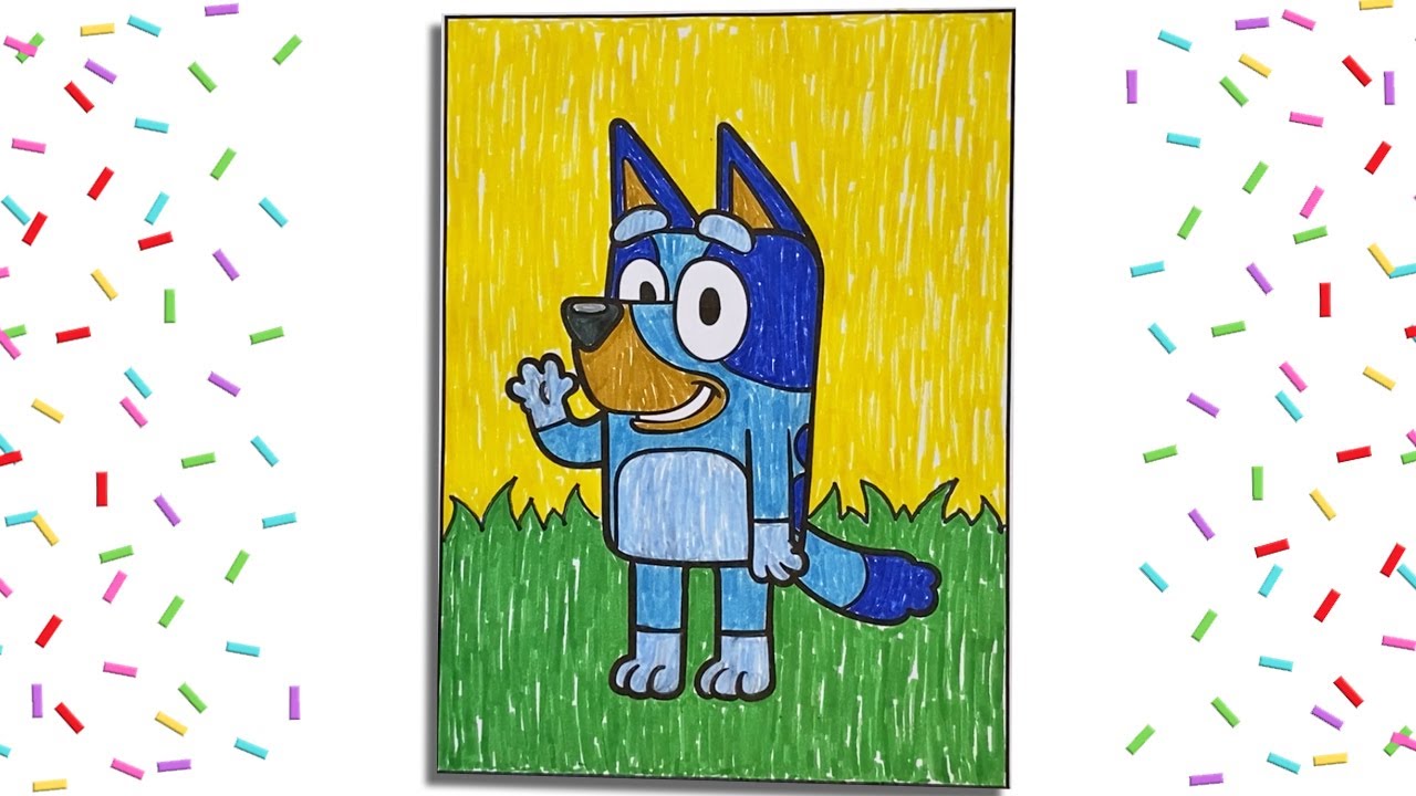 Coloring Disney Bluey Coloring Page with Markers | Speed Coloring Time ...