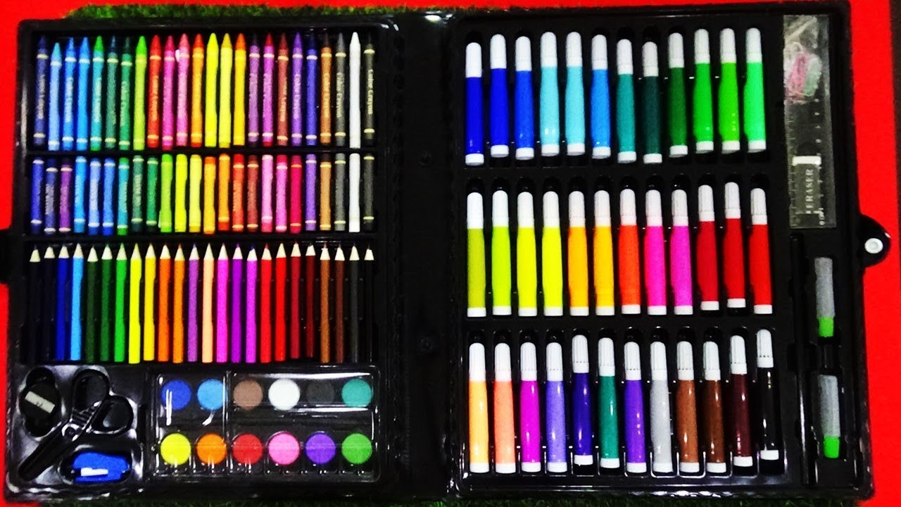 Huge collection of color box_150 colors,markers,pencils,crayon, oil