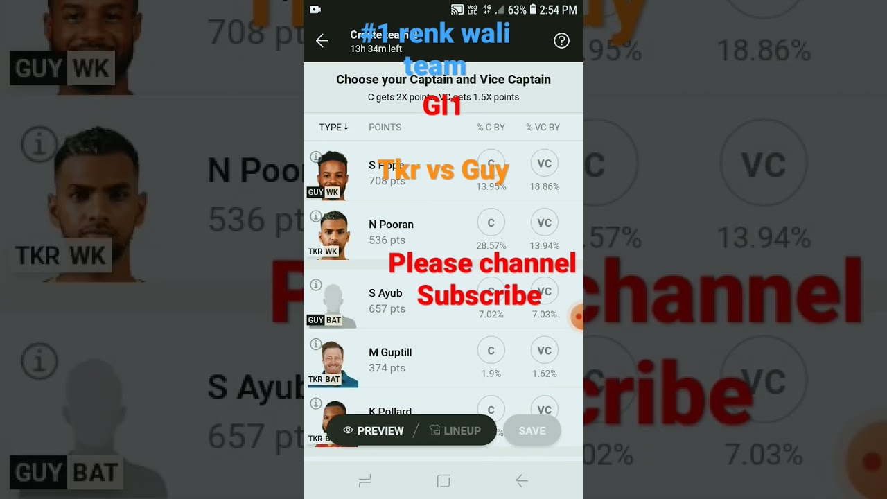 Tkr vs Guy Dream11 Team|Guy vs Tkr Dream11 Team Of Today Match|Tkr vs Guy Dream11 Prendiction
