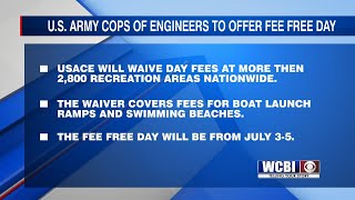 U.S. Army Corps of Engineers announces waive day-use fees at more than 2,800 USACE-operated