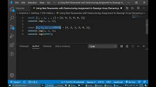 Using Rest Parameter with Destructuring Assignment to Reassign Array Elements