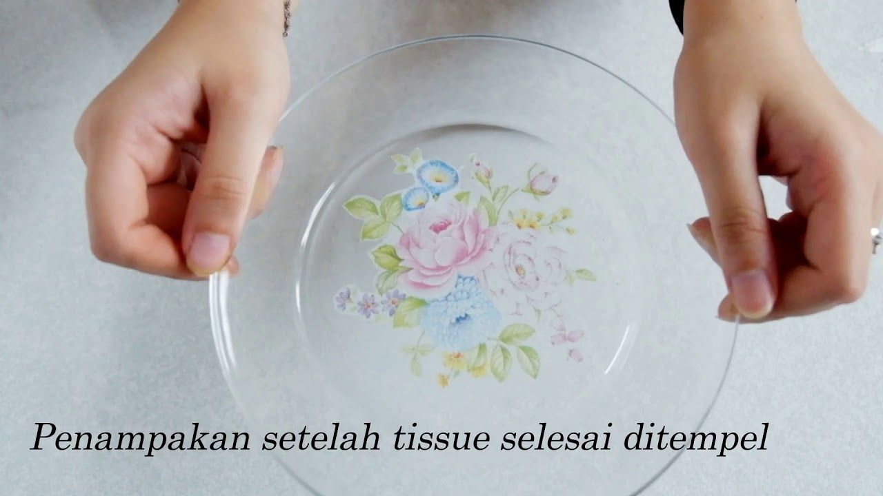 Decoupage Tutorial - Teknik Under Glass - Decoupage pada Piring Kaca