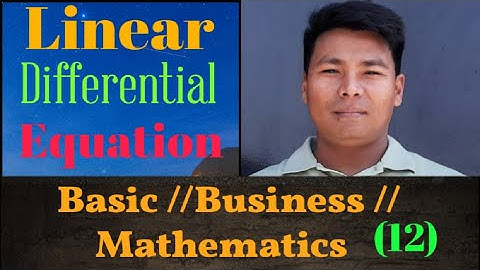 Linear Differential Equations(Anti-Derivative//Differential Equations)//Basic //Business Math(12)