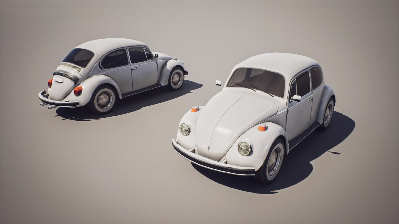 Low Poly Small Car 1 - Game Asset -Bettle - Unreal Engine