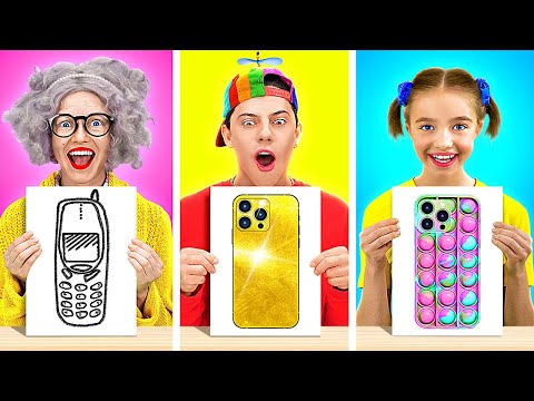 WHO IS A WINNER? || Granny VS Me Art Challenge ! Drawing hacks and DIY Ideas by 123 GO! FOOD