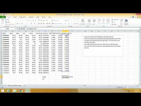 HOW TO CALCULATE SHARPE RATIO USING EXCEL