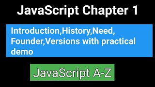 JavaScript Chapter 1 About JavaScript