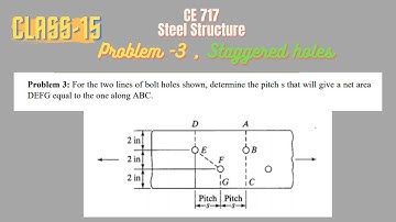 Problem -3 |  Class-15 | Effect of Staggered Holes Math | Steel Structure  | Civil Engineering | SEC
