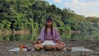 Sound therapyᨒ ོ | Tibetan singing bowls, lake sound, koshi chimes | deep relaxation | stress relief