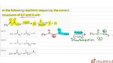 In the following reactions sequence, the correct structures of E,F and G are