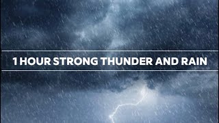 Strong rain with thunder sound(relaxing sleeping sound)