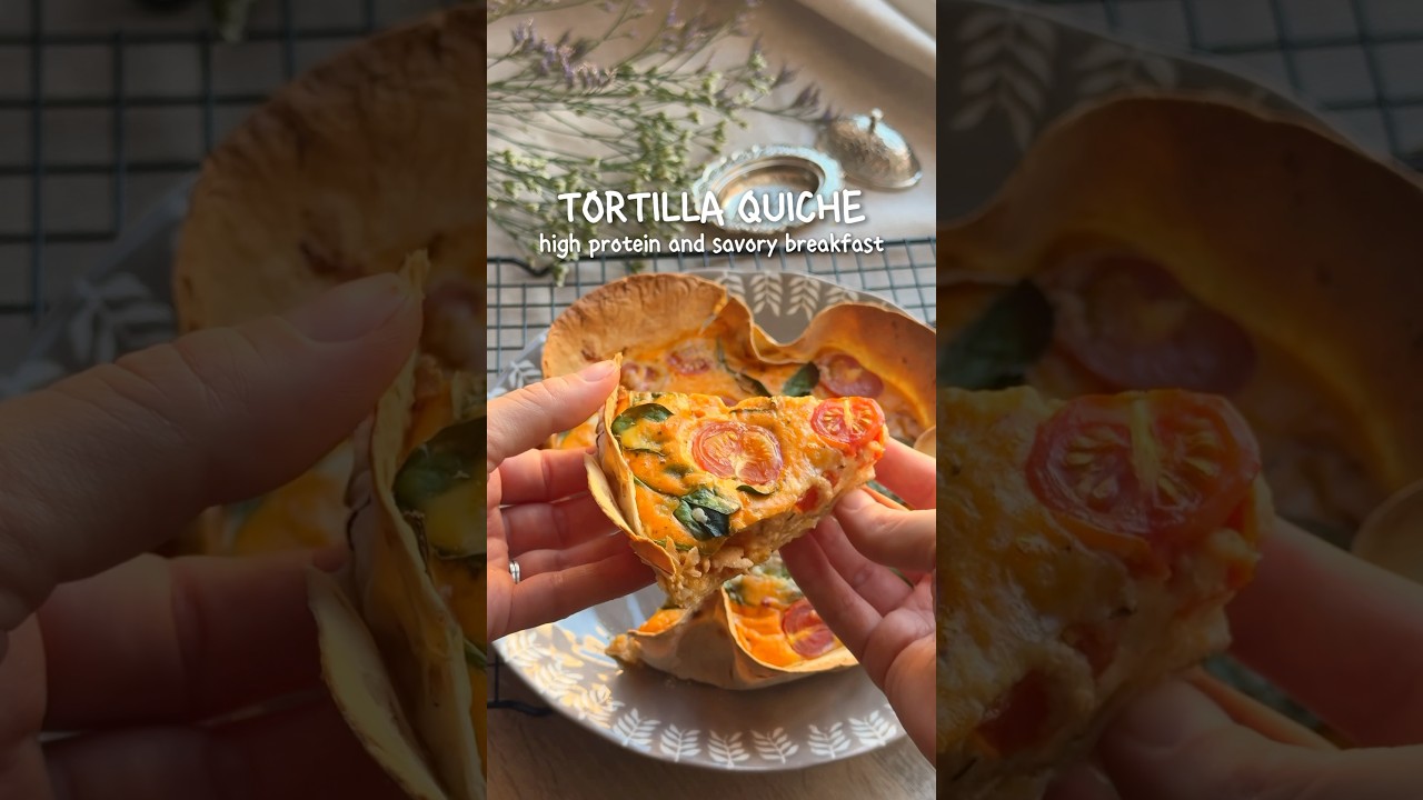 Tortilla Quiche for breakfast🌸 recipe is in description✨ 