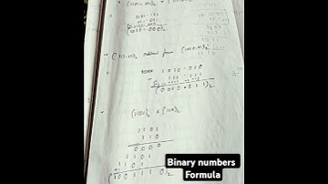 Binary numbers Addition,Subtraction,multiplication and divide formula