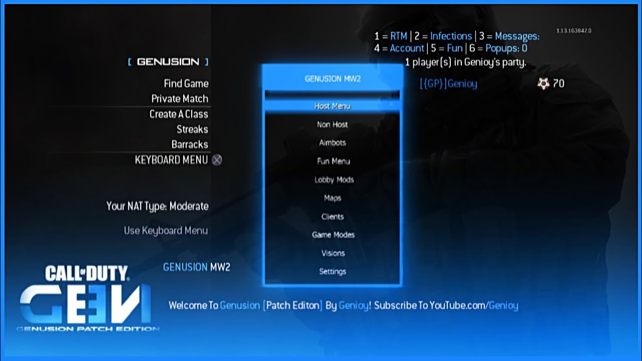 Genusion [Patch Edition] - MW2 1.14 OFFICIAL MOD MENU TRAILER