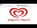 How to draw Kwality Walls Logo in Computer using Ms Paint | Kwality Walls Logo Drawing.