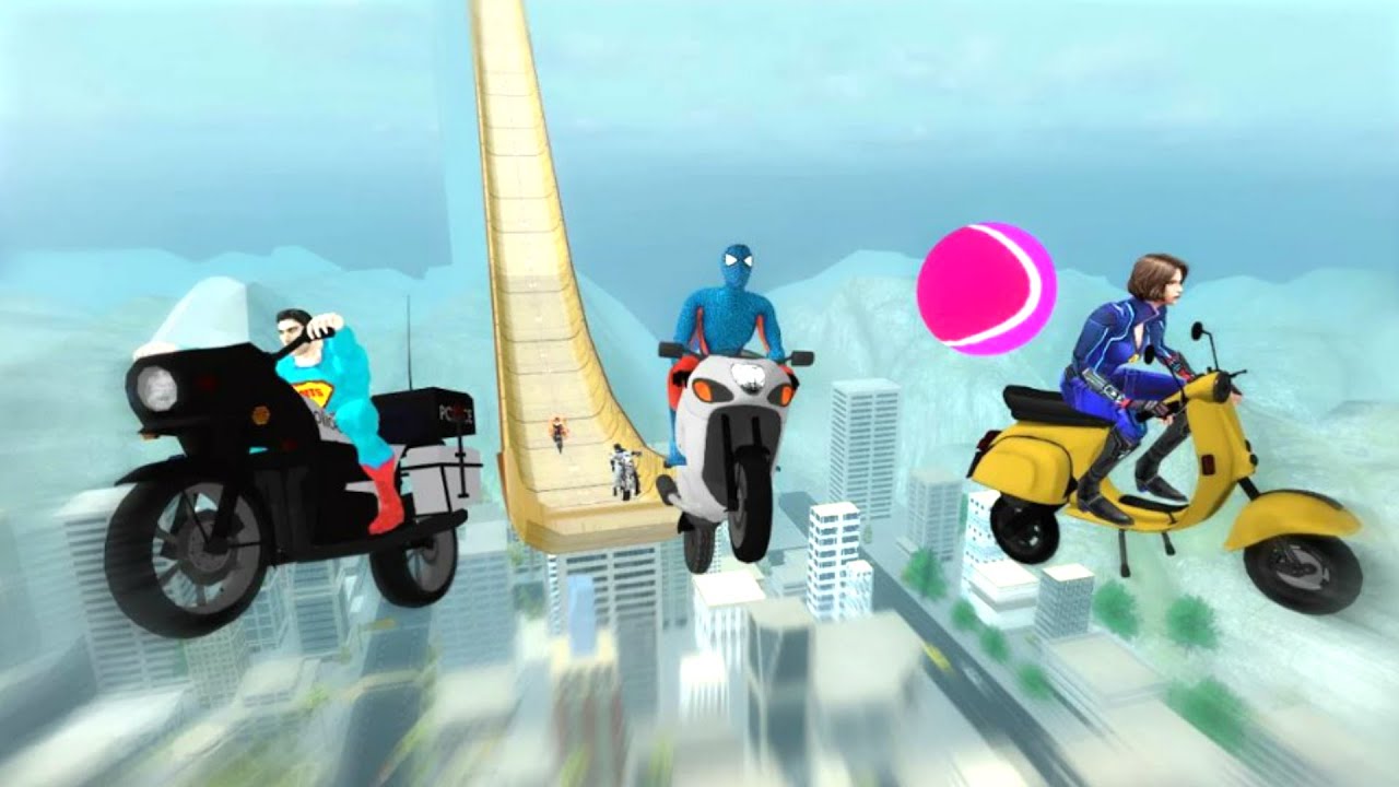 Super Hero Bike Mega Ramp 3 - Spider SuperHero Motorbike Racing | Android GamePlay
