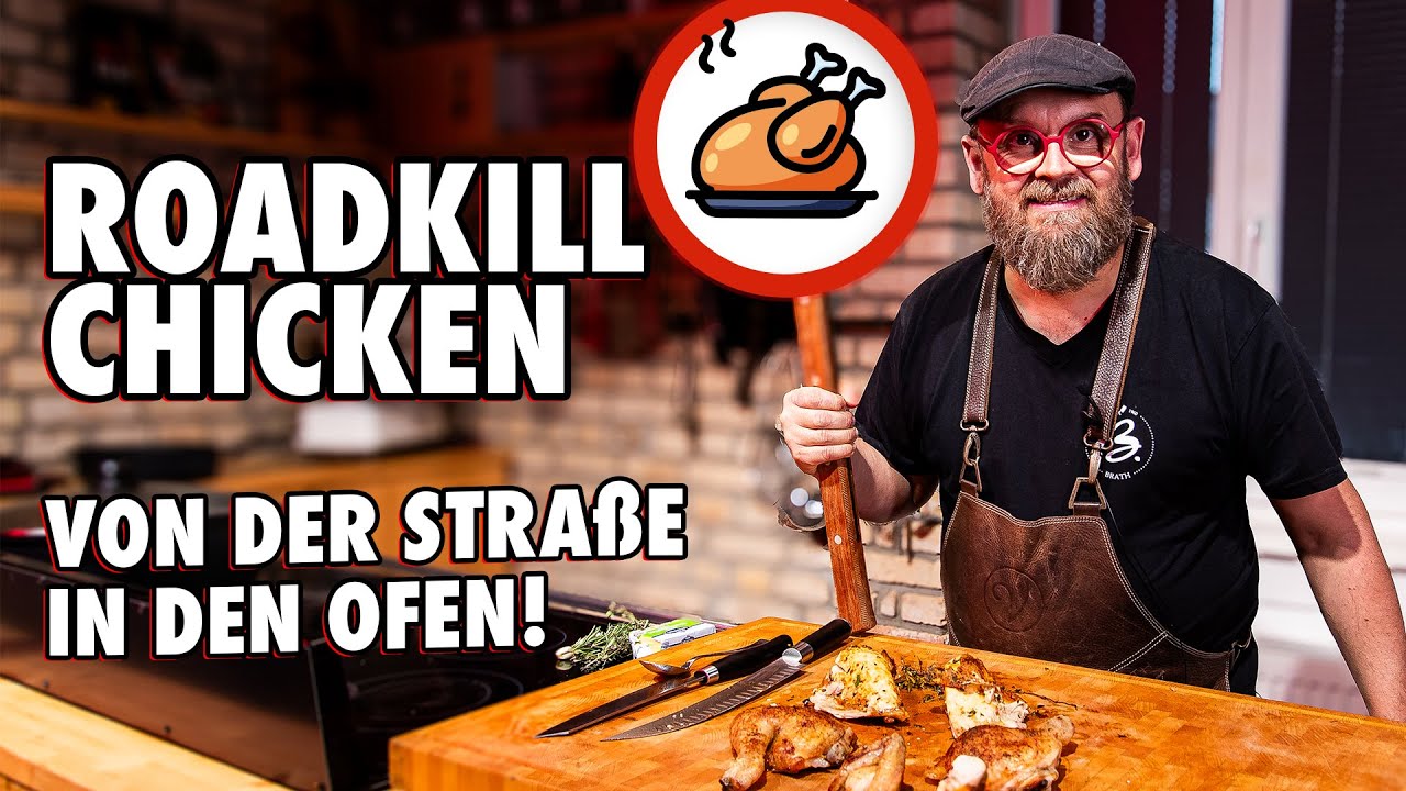Roadkill Chicken 🍗 Platthuhn von der Straße in den Ofen