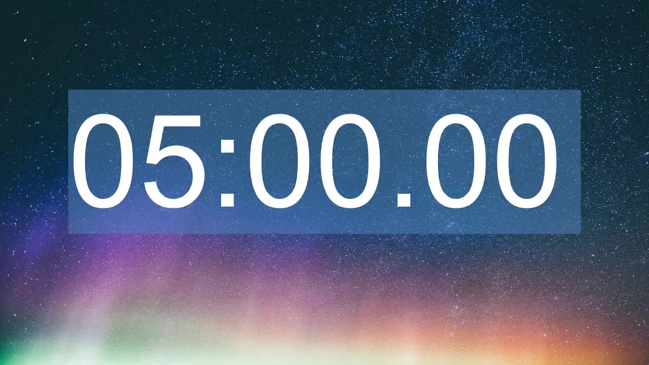 5 Minutes Countdown Timer with Relaxing Music (Stars) - YouTube