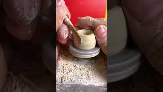 make mini pottery flower pot #miniature #pottery #craft #clayart