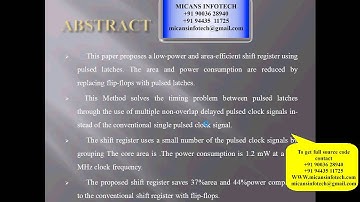 Low-Power and Area-Efficient Shift Register Using Pulsed Latches