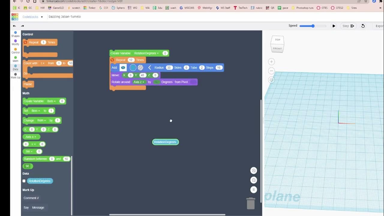 TinkerCAD Codeblocks snowflake - YouTube