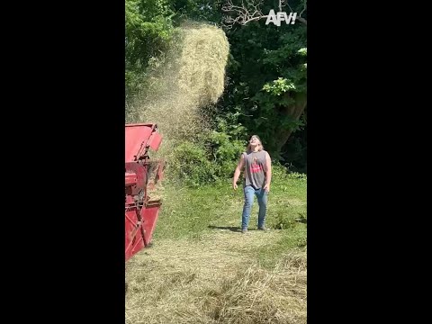 Hay, at least he didn't bale! 😂 #fail #farm #fall #funny