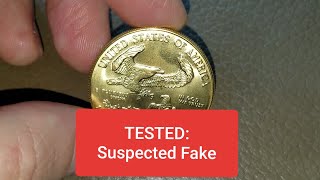TESTED: Suspected Fake Gold American Eagle - Sigma Metalytics Precious Metals Verifier