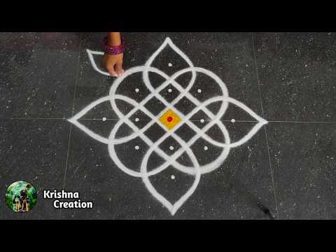 Puratasi madham Special Padi Kolam | 5*1 Beautiful Rangoli Design| Padi Kolam Muggulu | Easy Rangoli