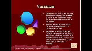 Ch  3 - Range, Standard Deviation and Variance