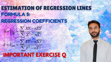 Estimation of Regression Lines | Formulas 5 | Important Ex Q | Statistics | CH 6 | LEC 14 | HSSC